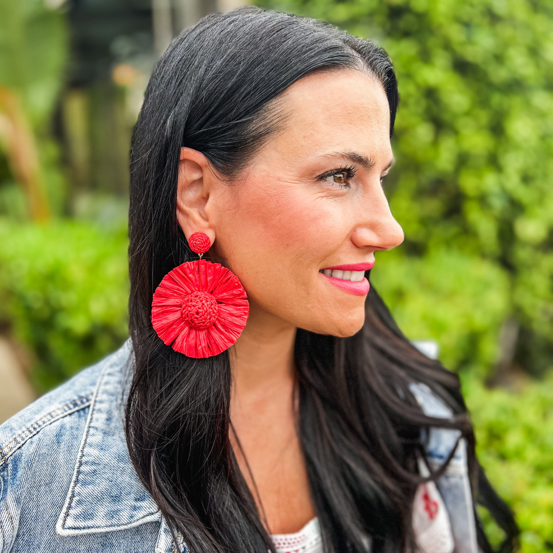 Wildflower Raffia Statement Earrings